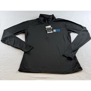 New B1G Logo Fossa Apparel Womens L #4502 Mirage 1/4 Zip Polyknit Pullover Black